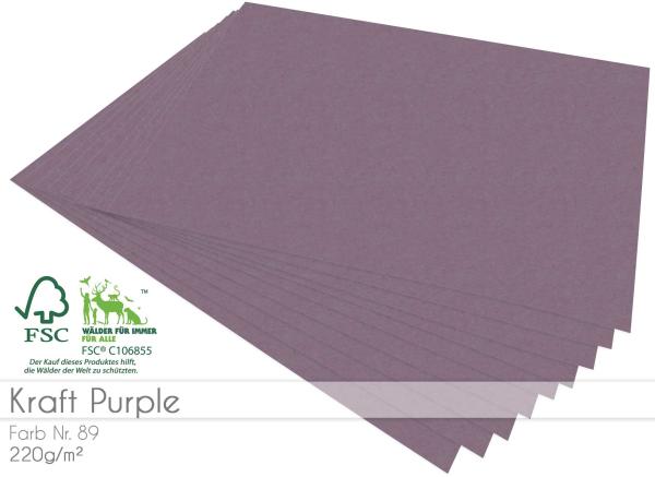 Scrapbooking-/ Bastelpapier 220g/m² DIN A3 in kraft purple