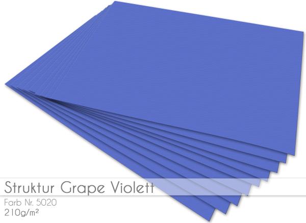 Cardstock - Bastelpapier 210g/m²  DIN A4 in struktur grap-violett