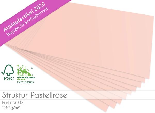 Cardstock "Struktur" - Bastelpapier 220g/m² DIN A4 in struktur pastellrose