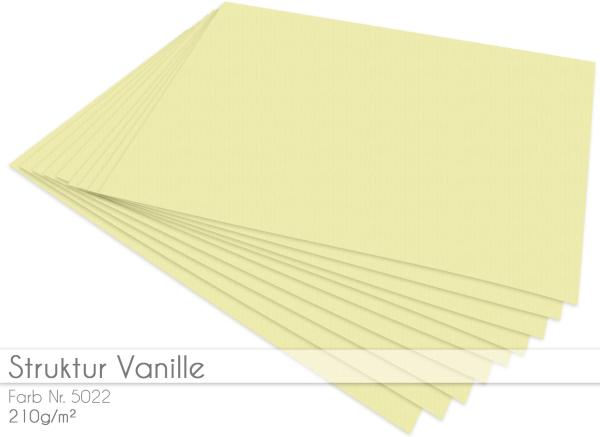 Cardstock - Bastelpapier 210g/m²  DIN A4 in struktur vanille