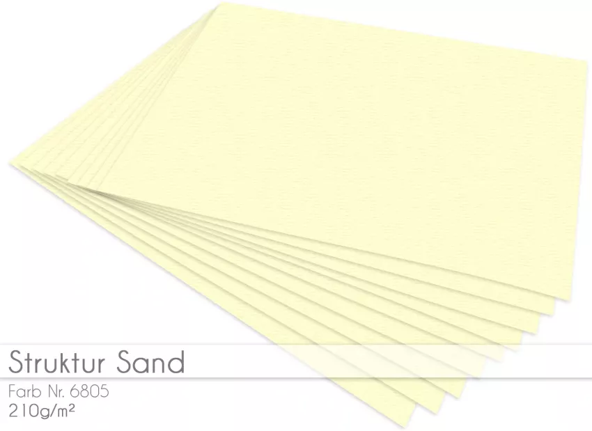 Cardstock "Struktur" - Bastelpapier 210g/m² DIN A4 in struktur sand