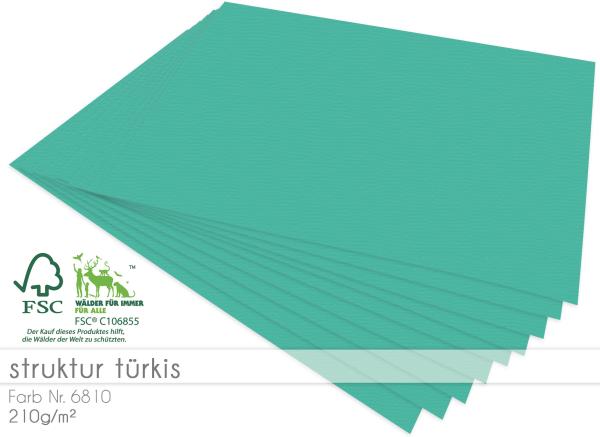 Cardstock "Struktur" - Bastelpapier 210g/m² DIN A4 in struktur türkis