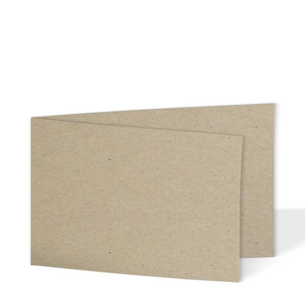 Doppelkarte - Faltkarte 220g/m² DIN A6 quer in kraft grau