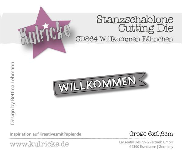 Kulricke Stanzschablone "Willkommen Fähnchen" Craft Die 