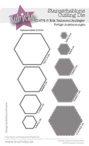 Kulricke Stanzschablone "6 Eck Rahmen/Aufleger" Craft Die 