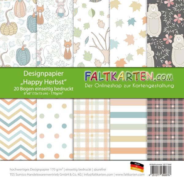 Designpapier - Happy Herbst 6x6