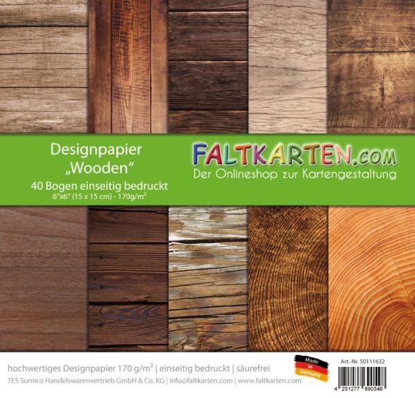 Designpapier Wooden 6x6cm
