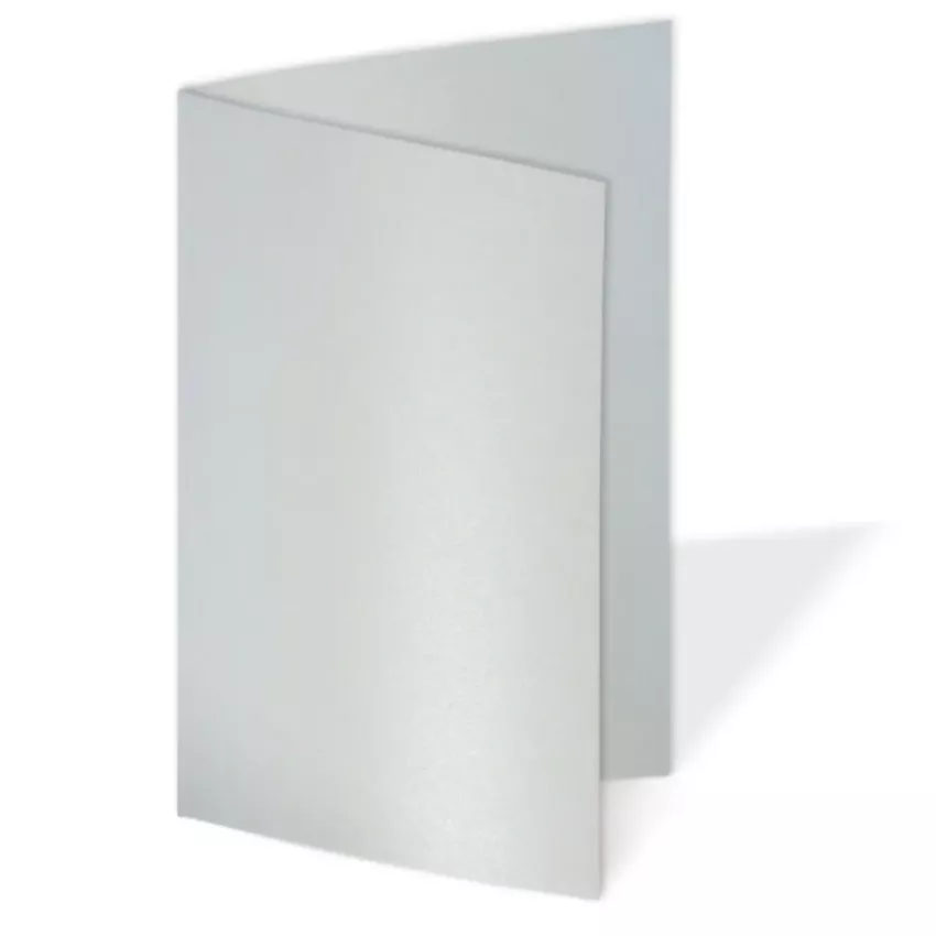 Doppelkarte - Faltkarte 300g/m² DIN A5 in metallic-persilber