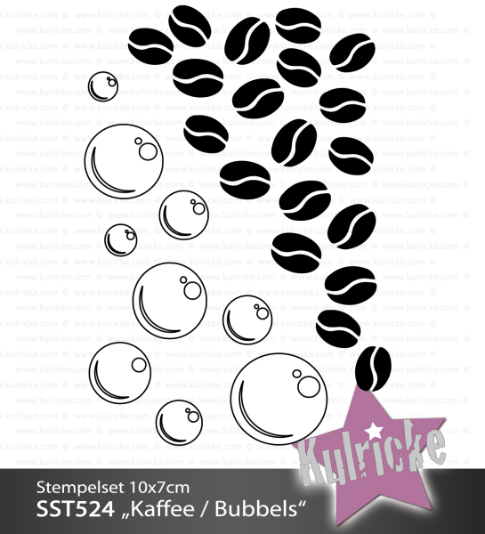 Kulricke Stempelset "Kaffee / Bubbels" Clear Stamp Motiv-Stempel