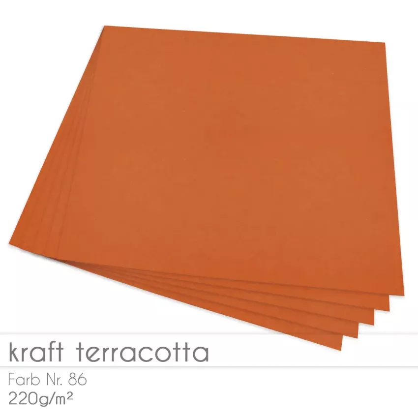 Cardstock "Recycling" 12"x12"  220g/m² (30,5 x 30,5cm) in kraft terracotta