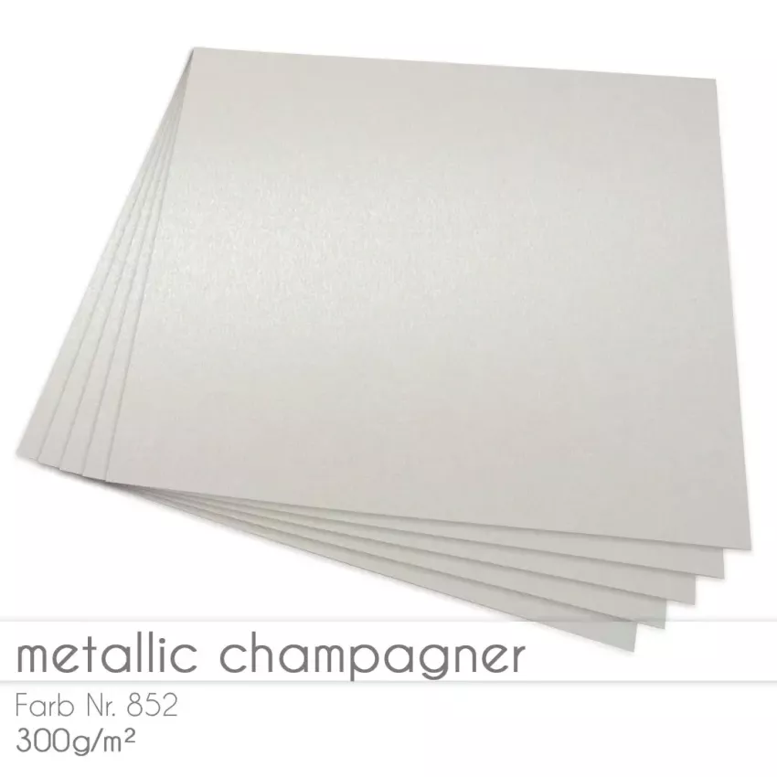 Cardstock "Metallic" 12"x12"  300g/m² (30,5 x 30,5cm) in metallic champagner