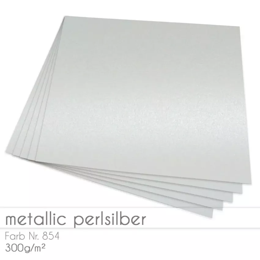 Cardstock "Metallic" 12"x12"  300g/m² (30,5 x 30,5cm) in metallic persilber