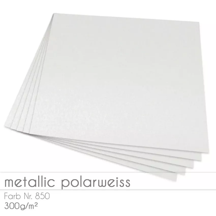 Cardstock "Metallic" 12"x12"  300g/m² (30,5 x 30,5cm) in metallic polarweiss