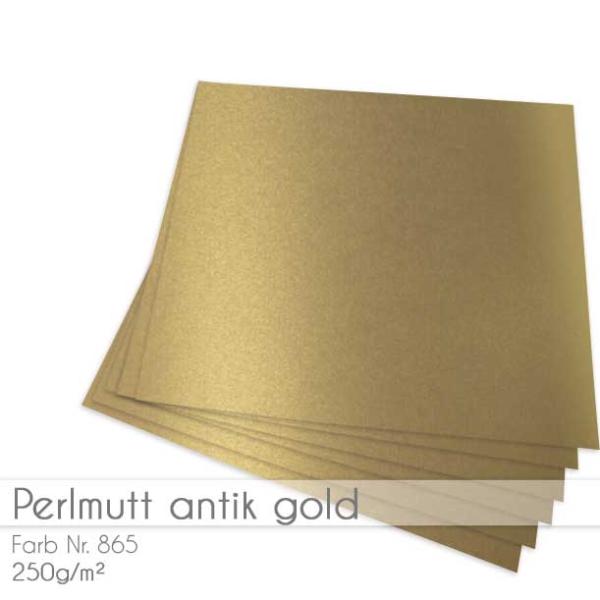 Cardstock "Metallic" 12"x12"  250g/m² (30,5 x 30,5cm) in perlmutt antik gold