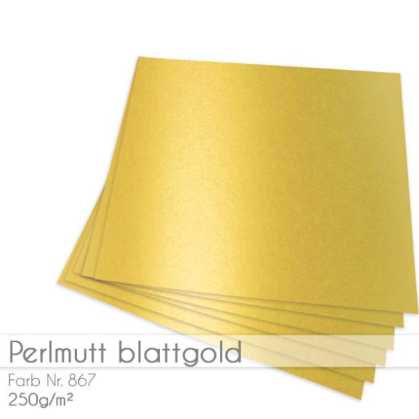 Cardstock "Metallic" 12"x12"  250g/m² (30,5 x 30,5cm) in perlmutt blattgold