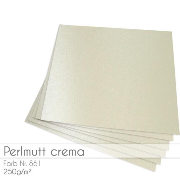 Cardstock "Metallic" 12"x12"  250g/m² (30,5 x 30,5cm) in perlmutt crema