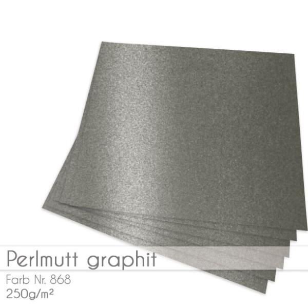 Cardstock "Metallic" 12"x12"  250g/m² (30,5 x 30,5cm) in perlmutt graphit