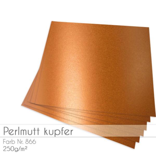 Cardstock "Metallic" 12"x12"  250g/m² (30,5 x 30,5cm) in perlmutt kupfer