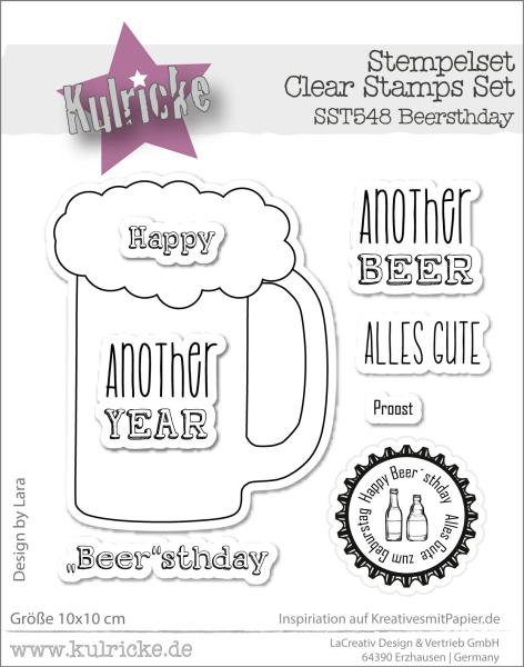 Kulricke Stempelset "Beersthday" Clear Stamp Motiv-Stempel