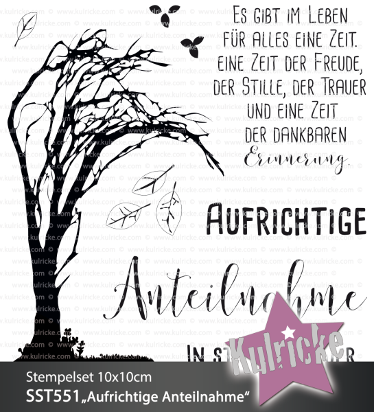 Kulricke Stempel "Aufrichtige Anteilnahme" Clear Stamp Motiv-Stempel