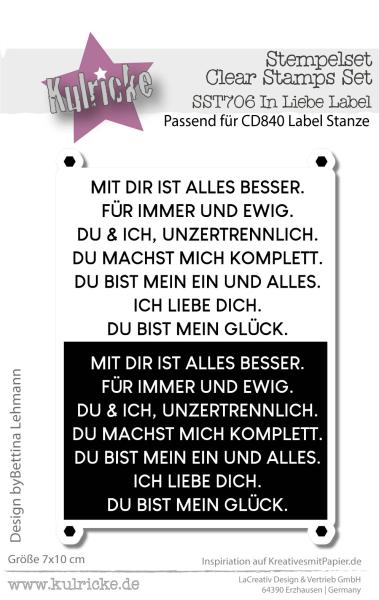 Kulricke Stempelset "In Liebe Label" Clear Stamp