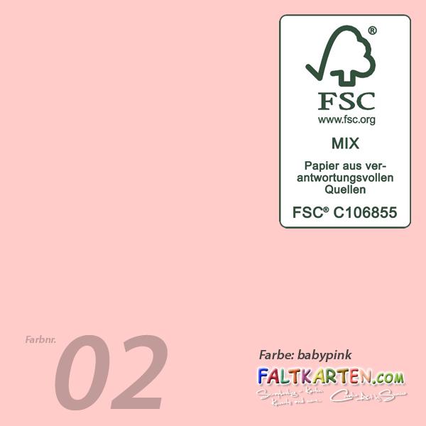 Faltkarte DIN Lang mit Briefumschlag in babypink