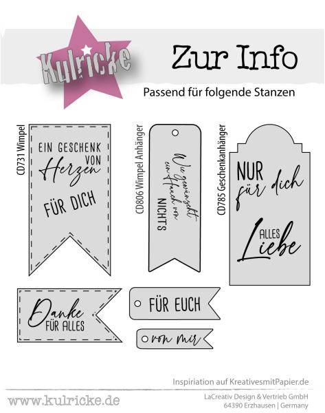 Kulricke Stempelset "Wünsche" Clear Stamp