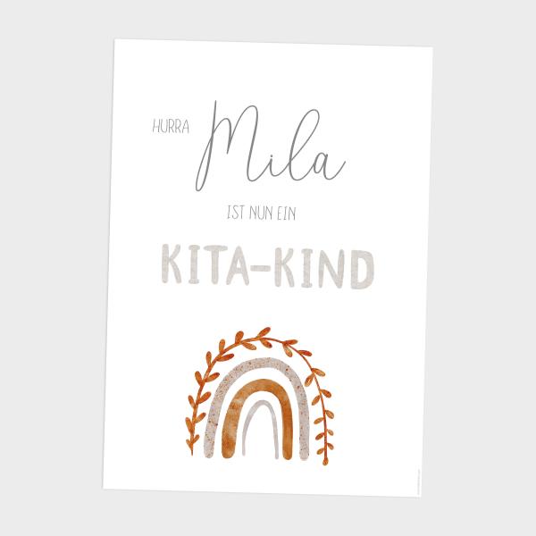 Kita-Kind-Poster "Regenbogen" | Einschulung | Meilensteintafel | Geschenk 1. Geburtstag | Personalisiertes Geschenk