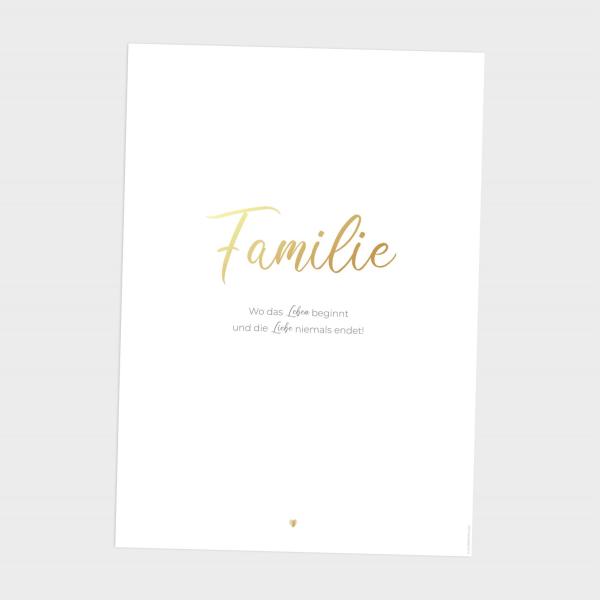 Metallicposter "Familie" | Goldposter | Familienposter | Personalisiertes Poster | Wanddeko