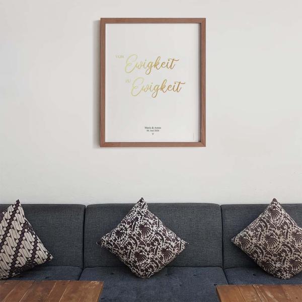 Metallicposter "Ewigkeit"  | Goldposter | Familienposter | Personalisiertes Poster | Wanddeko