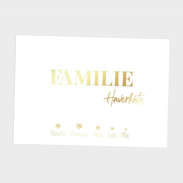 Metallicposter "Familie 3"  | Goldposter | Familienposter | Personalisiertes Poster | Wanddeko