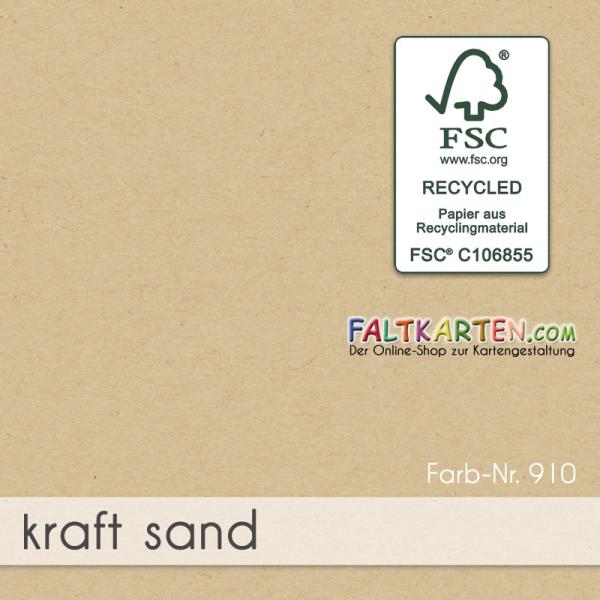 Passepartoutkarte oval 3-Fach DIN A6 in kraft sand