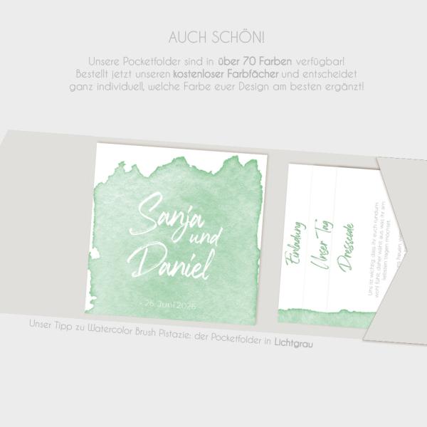 Einlegekarten-Bundle "Watercolor-Brush | Pistazie" Quadrat 