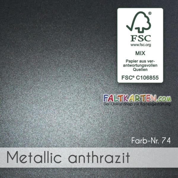 Cardstock "Metallic" - Bastelpapier 250g/m² DIN A4 in metallic anthrazit