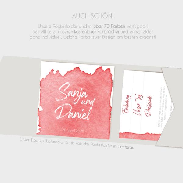 Einlegekarten-Bundle "Watercolor-Brush | Rot" Quadrat