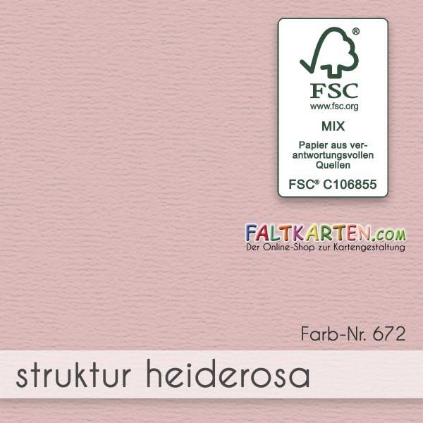 Doppelkarte - Faltkarte 15x15cm, 210g/m² in struktur heiderosa