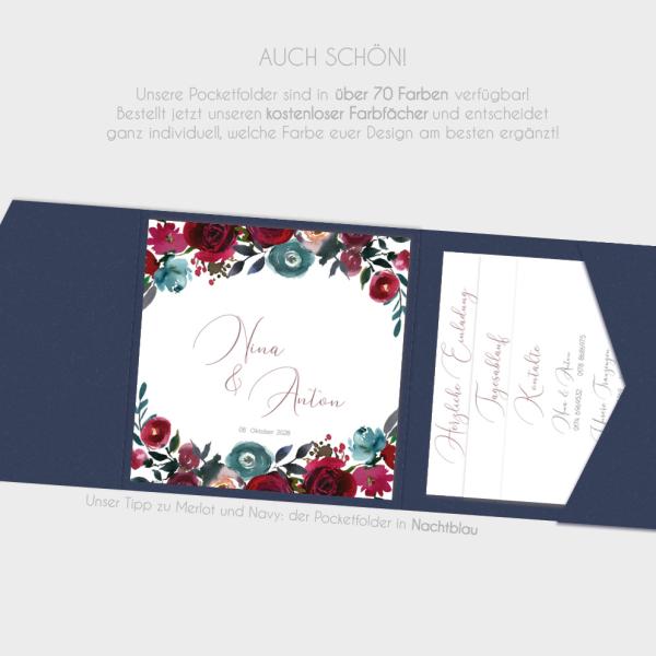 Einlegekarten-Bundle "Merlot und Navy" Quadrat | 2