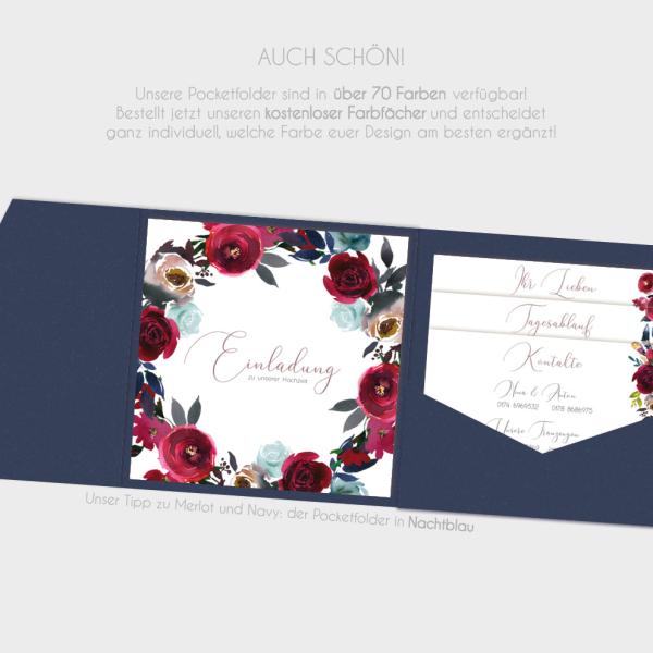 Einlegekarten-Bundle "Merlot und Navy" Quadrat